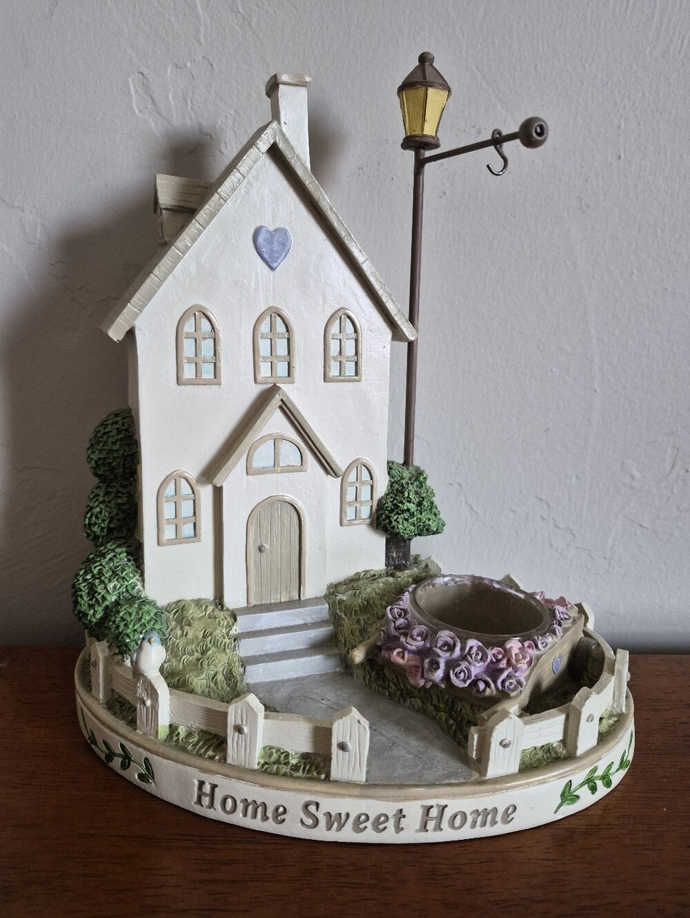 Home Sweet Home Decorative White House Accent with Purple Details